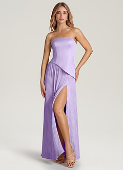 Azazie Tierney Bridesmaid Dresses Lilac A-Line Strapless Chiffon Convertible Dress image6