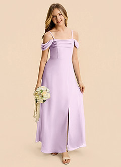 Azazie Lilly Junior Klä av A-Line i Chiffong Plisserad image8