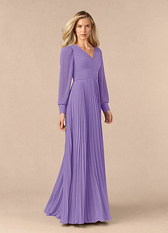 Azazie Zina Mother of the Bride Dresses Tahiti A-Line Pleated Chiffon Dress image6
