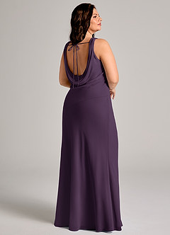 Azazie Rylina Bridesmaid Dresses Plum Mermaid Pleated Chiffon Dress image2