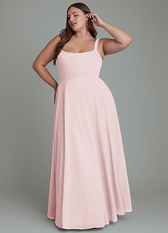 Azazie Shaude Abiti da Damigella Abito A-Line in Chiffon Plissettato Rosa Rossore image3
