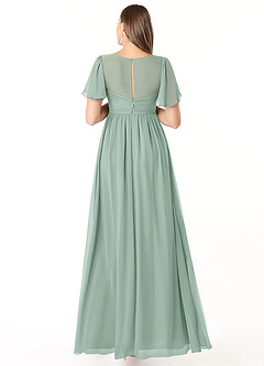Azazie Verna Maternity Bridesmaid Dresses A-Line V-Neck Ruched Chiffon Floor-Length Dress image2