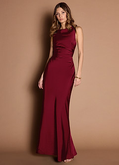 Evadne Merlot Open Back Dress image3