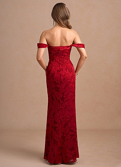 Mariah Ruby Red Off Shoulder Maxi Dress image2