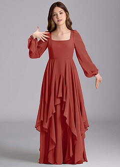 Azazie Clara Junior Klänning av A-Line i Chiffong Blouson image6