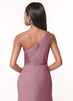 Azazie Liza Bridesmaid Dresses Vintage Mauve Mermaid One Shoulder Chiffon Dress image3