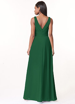 Azazie Julianna Bridesmaid Dresses Dark Green A-Line Chiffon Dress image2