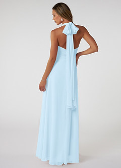Azazie Fifi Bridesmaid Dresses Sky Blue A-Line Strapless Chiffon Convertible Dress image3