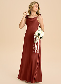 Azazie Gumdrop Junior Klä av Imperium i Stretch Satin Plisserad image4