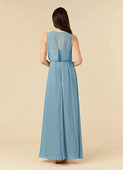 Azazie Marchioness Mother of the Bride Dresses Moody Blue A-Line Scoop Pleated Chiffon Dress image2