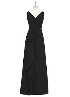 Azazie Julianna Bridesmaid Dresses Black A-Line Chiffon Dress image6