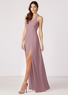 Azazie Danica Bridesmaid Dresses A-Line Pleated Chiffon Floor-Length Dress image3