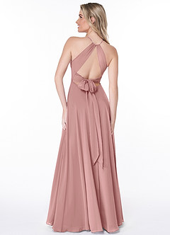 Azazie Evalleen Bridesmaid Dresses Dusty Rose A-Line Pleated Chiffon Dress image3