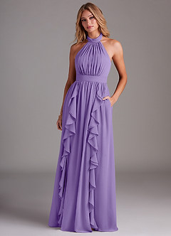 Azazie Avary Bridesmaid Dresses Tahiti A-Line Pleated Chiffon Dress image4