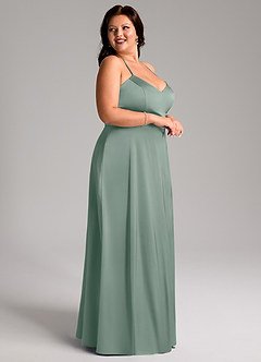 Azazie Mei Vestidos para Prova em Casa Vestido Preto de Cetim elástico de Linha A image9