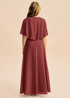 Azazie Maris Junior A-Linie Chiffon Kleid Terrakotta image2