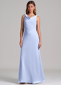 Azazie Nerine Brudtärnklänningar Klä av A-Linje i Chiffong Plisserad Is image4