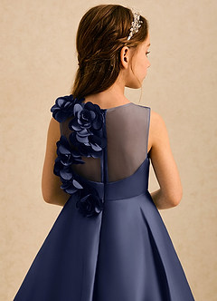 Azazie Kay Flower Girl Dresses Stormy A-Line Pleated Matte Satin Dress image5
