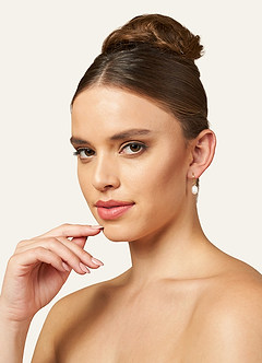 front Golden Pearl Earrings