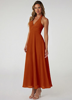 Azazie Tessie Suknie dla druhen Linia A Pofałdowany Szyfon Długość kostki Sukienka image3