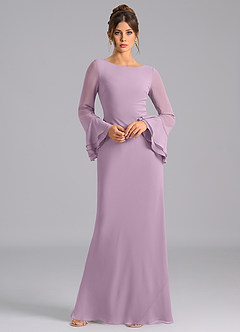 Azazie Leone Bridesmaid Dresses Wisteria Mermaid Corset Chiffon Dress image3
