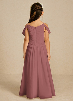 Azazie Chelle Flower Girl Dresses Desert Rose A-Line Pleated Chiffon Dress image2