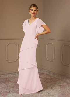 Azazie OHara Abiti per la Madre della Sposa Abito A-Line in Chiffon con Scollo a V Rosa Rossore image4