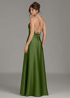 Azazie Eris Bridesmaid Dresses Juniper A-Line Pleated Stretch Satin Dress image2