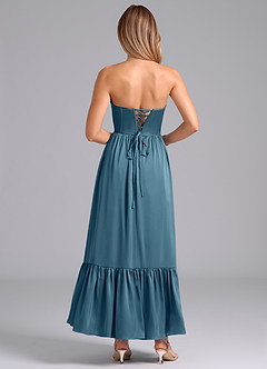 Azazie Leilana Robes de demoiselle d'honneur Robe Trapèze en Satin extensible Corset Bermude image2