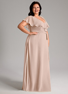 Azazie Lainey Bridesmaid Dresses English Rose A-Line with Pockets Chiffon Dress image12
