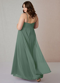 Azazie Emerald Bridesmaid Dresses A-Line Ruffled Chiffon Floor-Length Dress image12