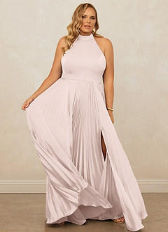 Christian Siriano Bridal for Azazie 1007 Bridesmaid Dresses Blushing Pink A-Line Pleated Stretch Satin Dress image12