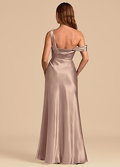 Azazie Madelyn 신부 들러리 드레스 인어 오프 더 숄더 메탈릭 새틴 바닥 길이 드레스 image6