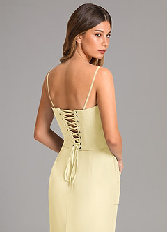 Azazie Sorrel Bridesmaid Dresses Lemon Sorbet Mermaid Corset Chiffon Dress image7