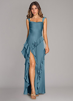 Azazie Sloane Bridesmaid Dresses Bermuda A-Line Sweetheart Neckline Stretch Satin Dress image1