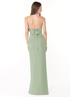 Azazie Mai Abiti da Damigella Abito Tubino in Chiffon Plissettato Verde Salvia image2
