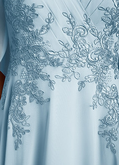 Azazie Tilda Vestidos para mãe da noiva Vestido Céu Azul de Chiffon de Linha A com Renda image6