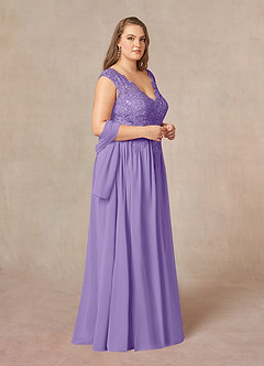 Azazie Amethyst Mother of the Bride Dresses Tahiti A-Line V-Neck Sequins Chiffon Dress image11