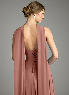 Azazie Ayla Abiti da Damigella Abito A-Line in Chiffon Scollo a Cuore Cedro Rosa image12