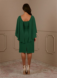 Azazie Mirra Mother of the Bride Dresses Dark Green Sheath Scoop Pleated Chiffon Dress image8