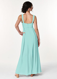 Azazie Simoan Junior Aqua A-Line Sweetheart Neckline Chiffon Dress image2