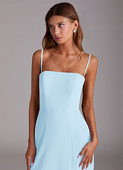 Azazie Wren Bridesmaid Dresses Sky Blue A-Line Side Slit Chiffon Convertible Dress image6