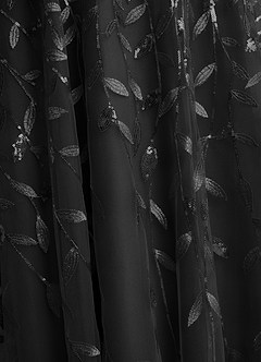 Azazie Sidney Mère de la mariée Robes Robe Trapèze en Dentelle Épaule décolletée Noir image8