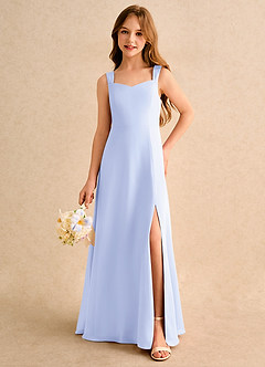 Azazie Makani Girls Formal Flower Girl Dresses Lavender A-Line Sweetheart Neckline Chiffon Dress image5