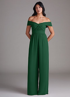 Azazie Lamara Brudtärnklänningar Jumpsuit av i Chiffong Av axeln Konvertibel image3