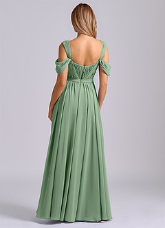 Azazie Koa 신부 들러리 드레스 A라인 오프 더 숄더 쉬폰 바닥 길이 드레스 image2