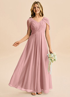 Azazie Emma Junior Klä av A-Line i Chiffong Plisserad image5