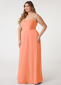Azazie Daenerys Bridesmaid Dresses Sunset A-Line Cowl Chiffon Dress image10