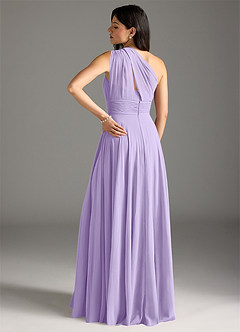 Azazie Charlize Bridesmaid Dresses Lilac A-Line One Shoulder Chiffon Dress image2
