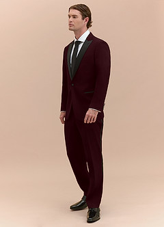 front Hudson Burgundy Peak Lapel Tuxedo